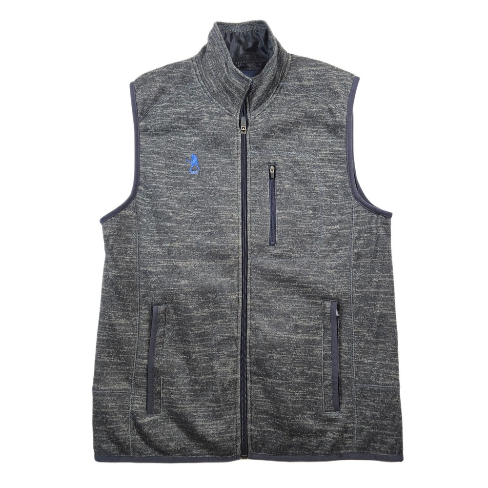 Johnnie-O Windstopper Vest Mens Medium Gray Polyester Full Zip West Coast Prep